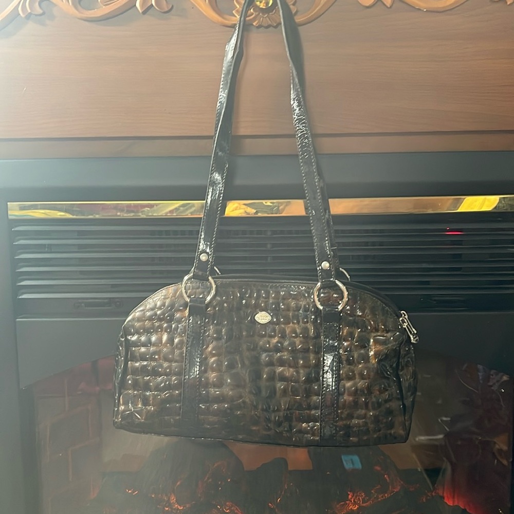 Le Trrnd made in Italy patent leather embossed tote bag stunning copper color